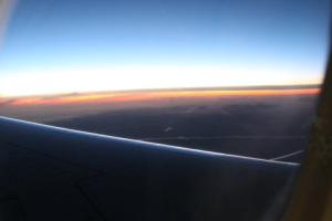 Commercial flight entering Republic of Korea airspace