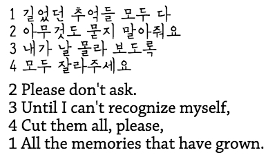 가사 머리를 자르고 1