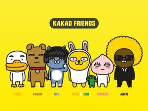 KakaoFriends, Kakao's own characters that are used as emoticons. They have become iconic to KakaoTalk. 