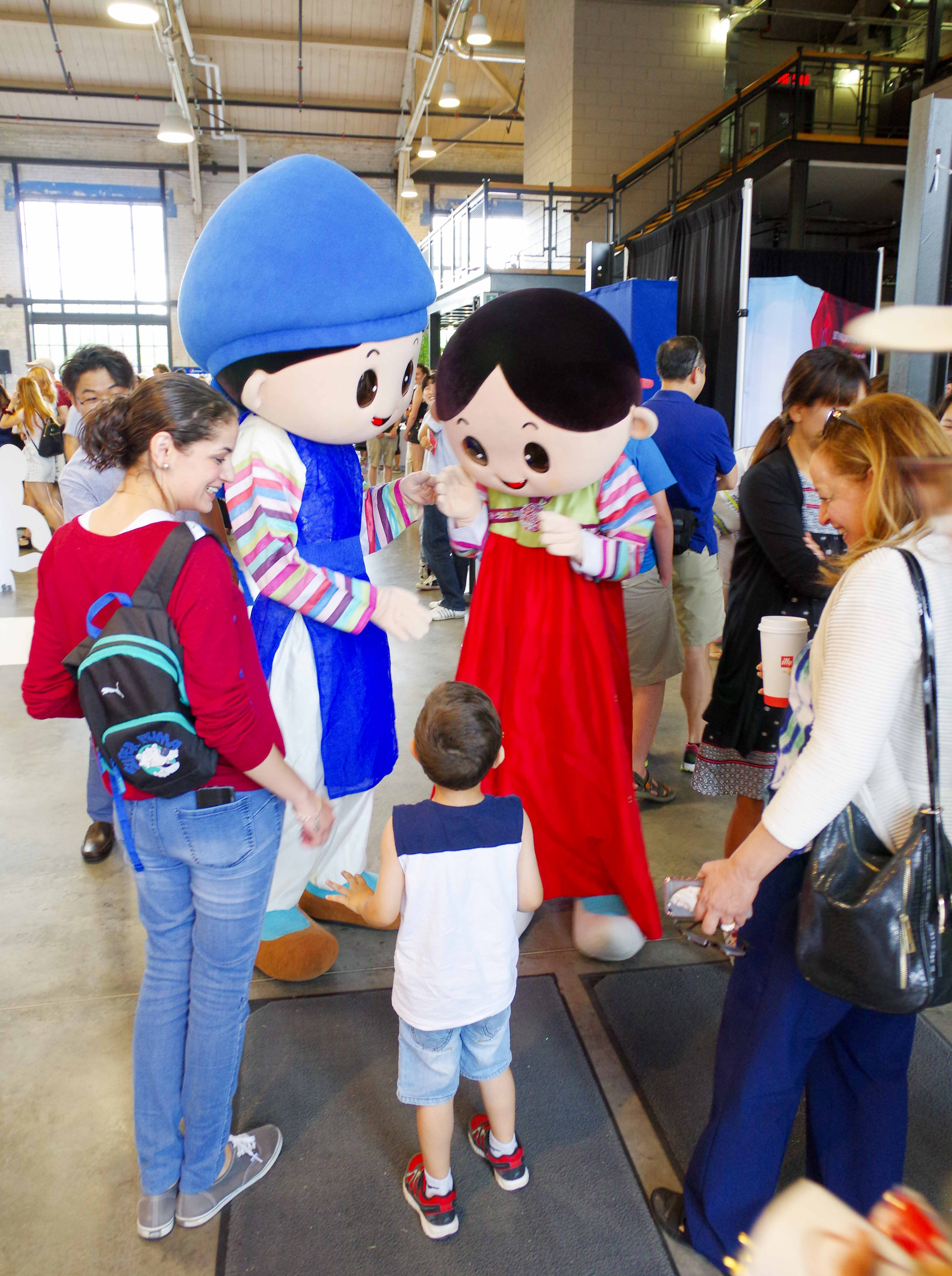 Korean Mascots and little boy